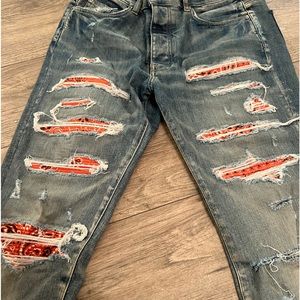 Amiri Bandana Thrasher Clay Indigo Size 34